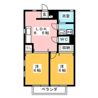 サンパレス港南台A【2階】の間取り
