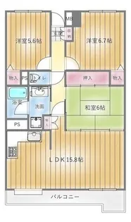ライオンズプラザ北仙台【12階】の間取り