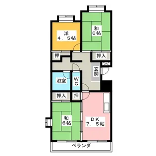 ハイツ幸伸A【1階】の間取り