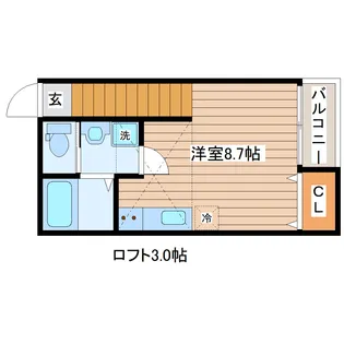 アスコット東長町【2階】の間取り