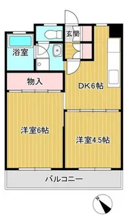 七福マンション 滑石【7階】の間取り