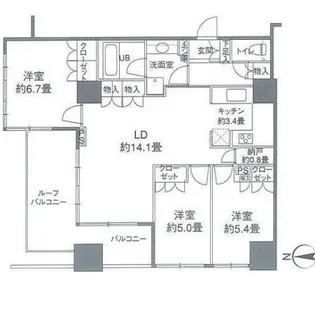 カスタリアタワー品川シーサイド【18階】の間取り