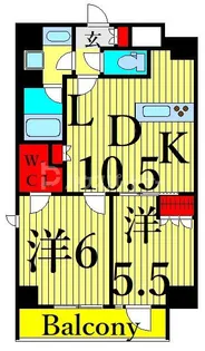 ドゥーエ日暮里【7階】の間取り