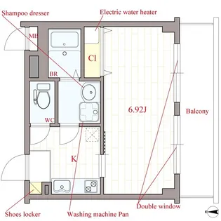プリエール高井田【9階】の間取り
