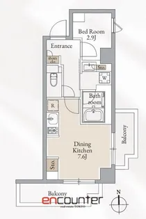 クロスレジデンス高田馬場【4階】の間取り