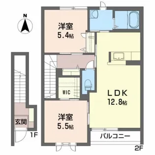 パステルコート 成田H【2階】の間取り