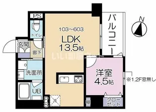 コンフォートスクエア川崎【4階】の間取り