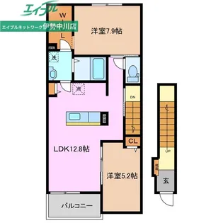クレール フォンテーヌ【2階】の間取り