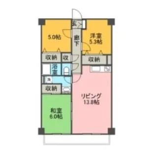 グレース伏見A・B【4階】の間取り