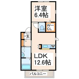 ウッド・チェリー【2階】の間取り