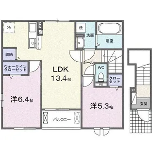 シエル ソレア【2階】の間取り
