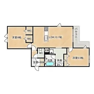 内代レジデンスサウス【4階】の間取り