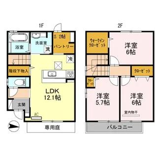 小倉町メゾネットの間取り