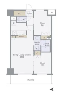 GENOVIA隅田川westskygarden【2階】の間取り