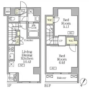 アジールコート三宿テラス【1階】の間取り