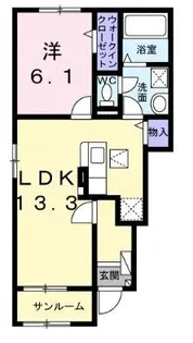 東与賀町下古賀アパート【1階】の間取り