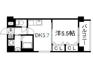 ヒーリングタワー七条大宮【8階】の間取り