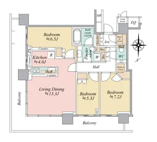 ザ・パークハウス晴海タワーズ ティアロレジデンス【33階】の間取り