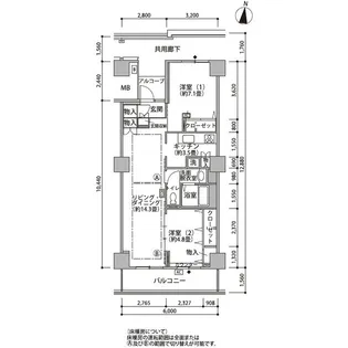 東雲キャナルコートCODAN21号棟【9階】の間取り