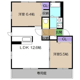 シャーメゾン・フォルビートB棟【1階】の間取り