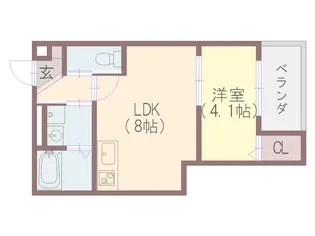 フェリオ喜連【1階】の間取り