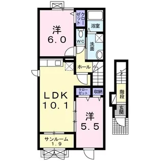 スペランツァB【2階】の間取り