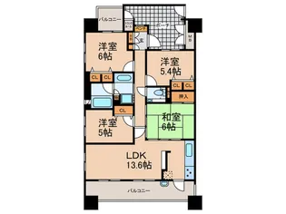 キングマンション深江橋ベルデフォース【2階】の間取り