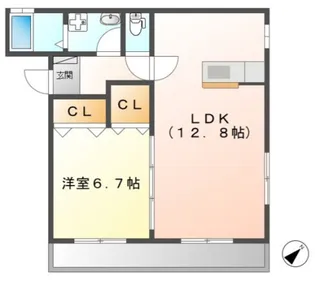 ヘーベルメゾン鹿籠【1階】の間取り