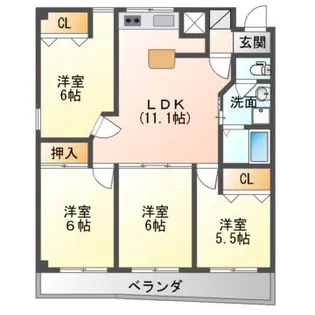 プレステージ簗瀬【2階】の間取り