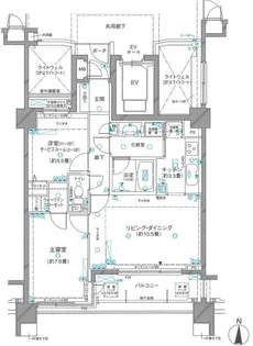 クレッセントしながわ公園ビュータワー【2階】の間取り