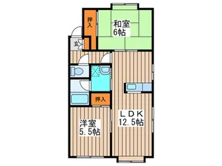 アップルシティ-美園【2階】の間取り