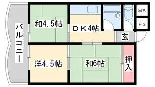 東加古川ハイツ【3階】の間取り