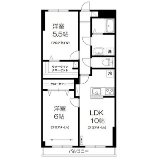 スカイパレス北野【4階】の間取り