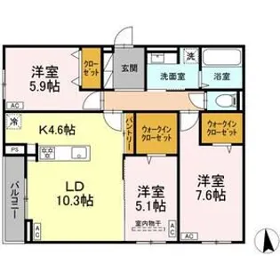 CLASSEUM仙台小田原 II【2階】の間取り