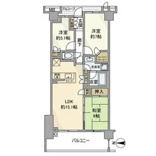 プラウドシティ府中【4階】の間取り