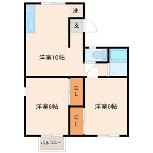 鷹野ハイツ A棟【2階】の間取り