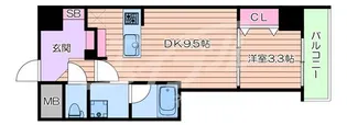 クロスレジデンス阿波座(旧)アーバネックス阿波座駅前【3階】の間取り