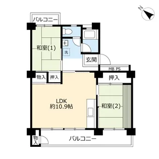 UR奈良北【4階】の間取り