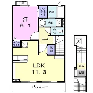 ジュネス コリーヌ【2階】の間取り