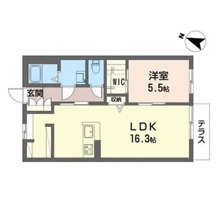 ディアス北桜塚【1階】の間取り
