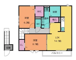 ヴェルデ野田【2階】の間取り