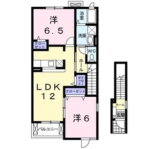 サン・フェルメール壱番館【2階】の間取り