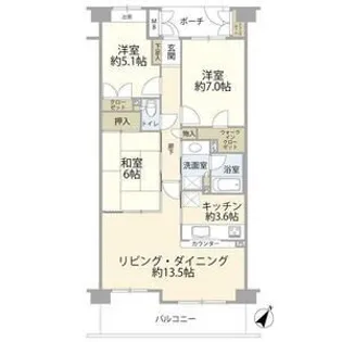 清瀬パークハウス【3階】の間取り
