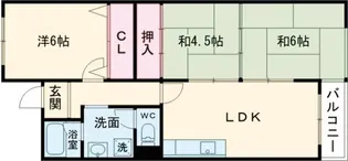 伸栄ハイツ【4階】の間取り