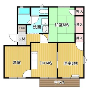 ヴェルヴェデーレ・ハイツC【1階】の間取り