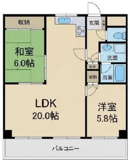 万葉ハイツ小坂菱屋西【5階】の間取り