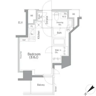 ザ・パークハビオ横浜東神奈川【6階】の間取り
