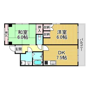 ジェンティール甲東【1階】の間取り