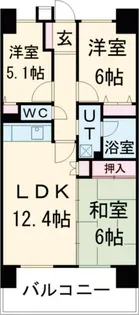元今泉レジデンス【14階】の間取り
