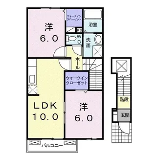 エレガンス・ゆり【2階】の間取り